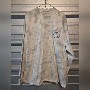 Ivory Ella Tie-Dye Long Sleeve Shirt - Blue and White